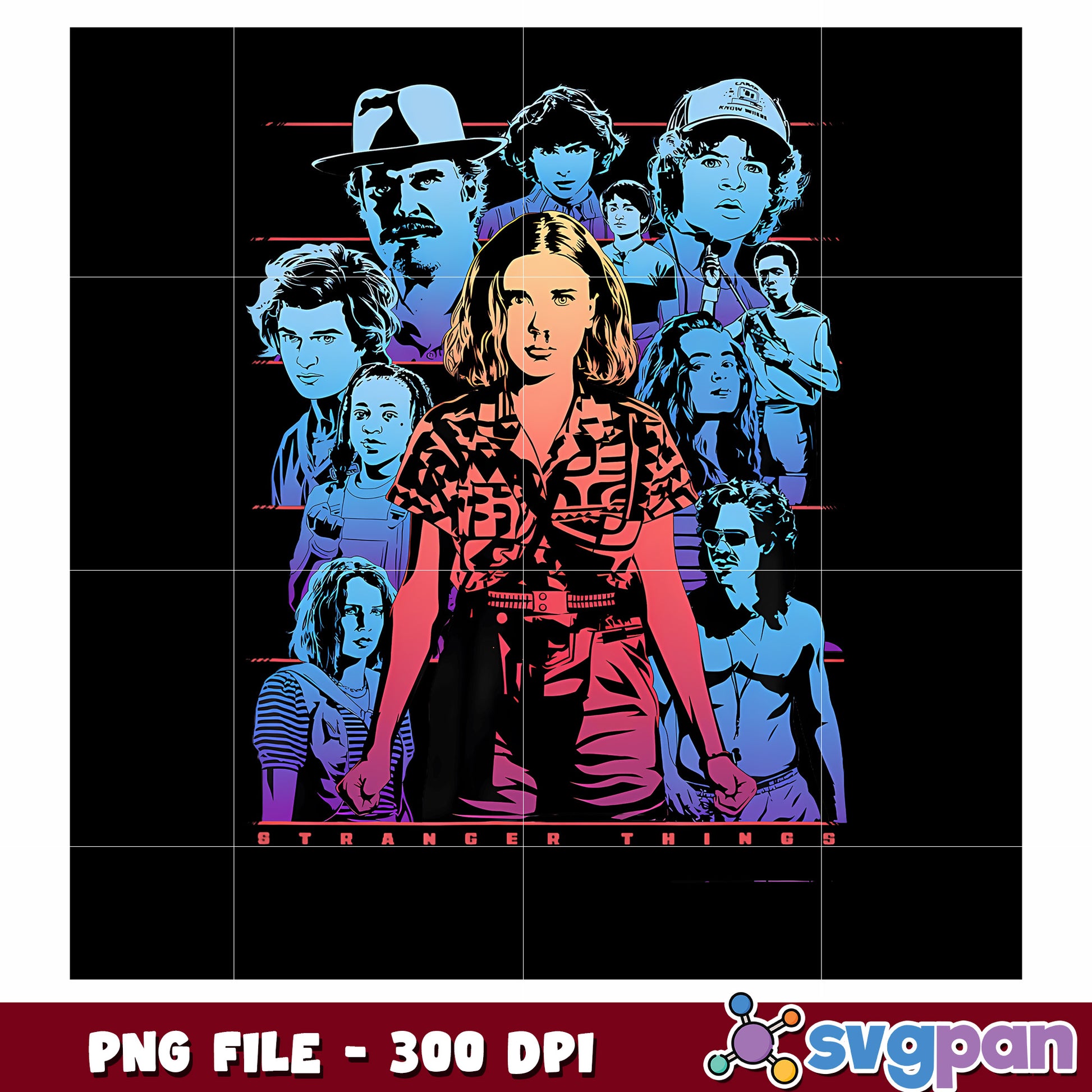 Stranger things characters png, stranger things​ png, netfllix png