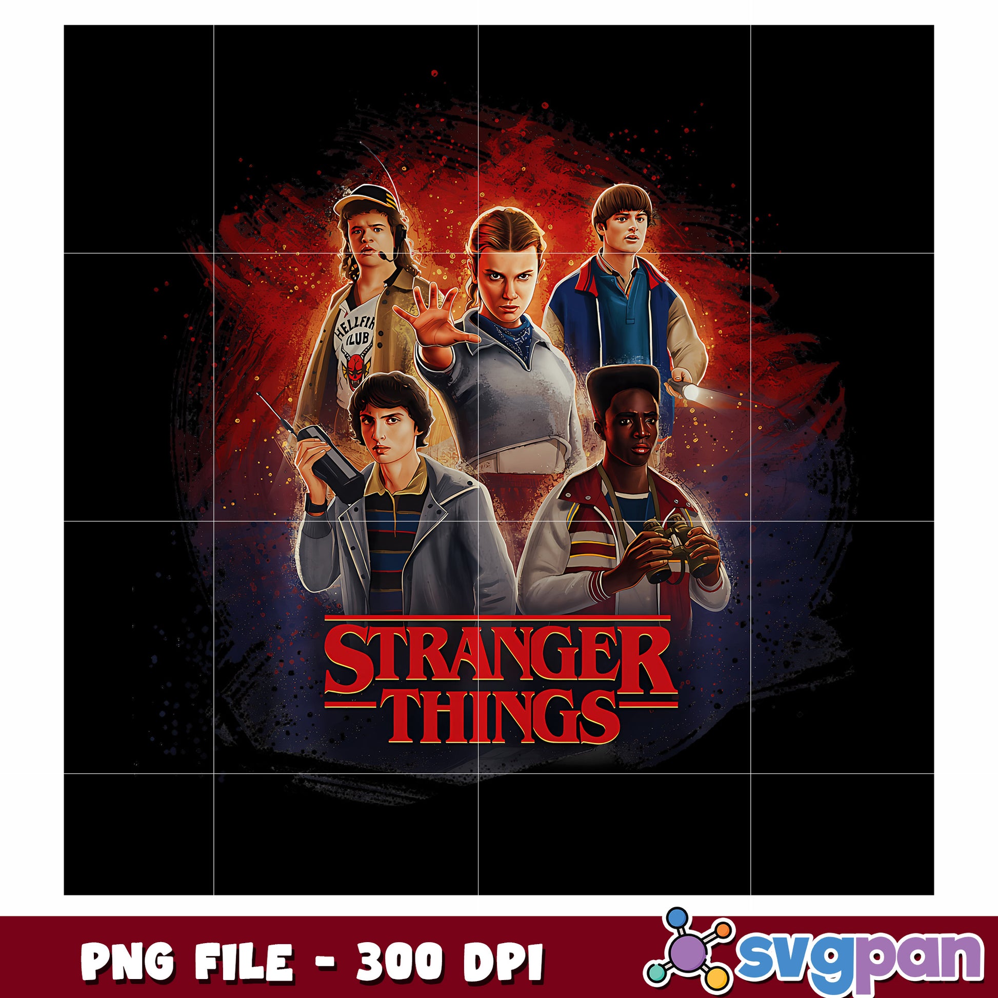 Stranger things kids png, mind flayer png, hawkins high png