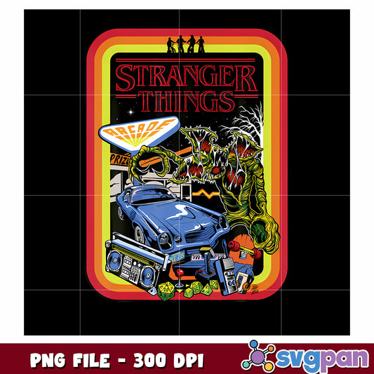 Stranger things poster design png, mind flayer png, hawkins high png