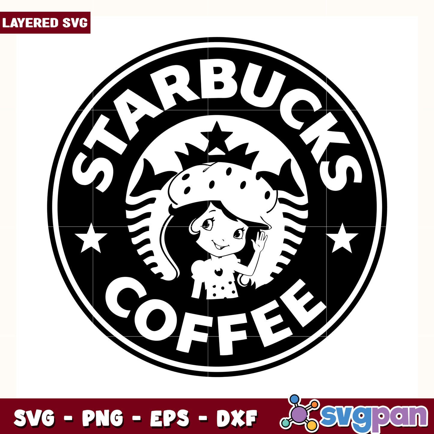 Strarbuck coffee strawberry shortcake svg, strawberry shortcake svg, sweety girl svg