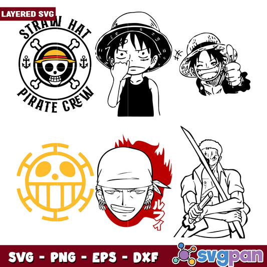 Straw Hat Pirate Crew SVG Bundle for Creatives