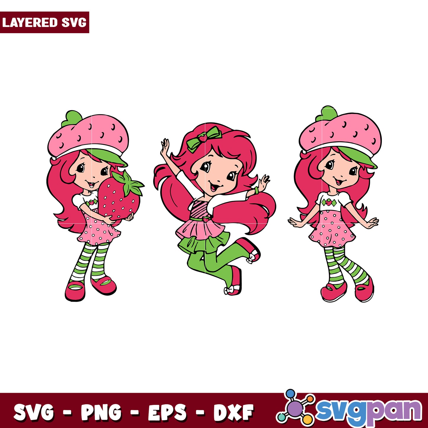 Strawberry Girl Clipart Set, Perfect for Fun Craft Projects