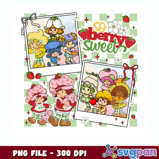 Strawberry girl with beautiful picture frame png, strawberry shortcake near me​ png