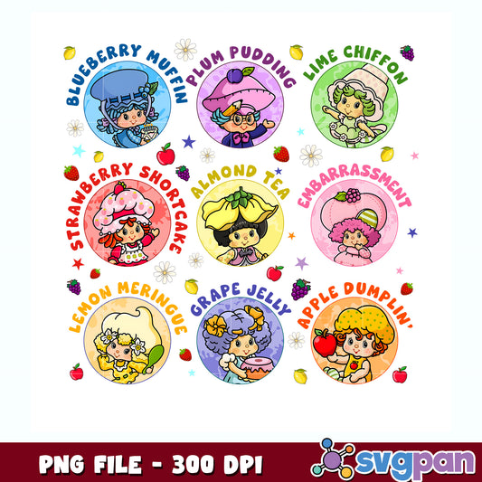 Strawberry girl with beautiful picture frame png, strawberry shortcake toys​ png