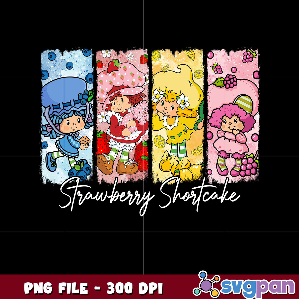 Strawberry girl with friends png, strawberry shortcake characters​ png
