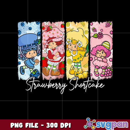 Strawberry girl with friends png, strawberry shortcake characters​ png