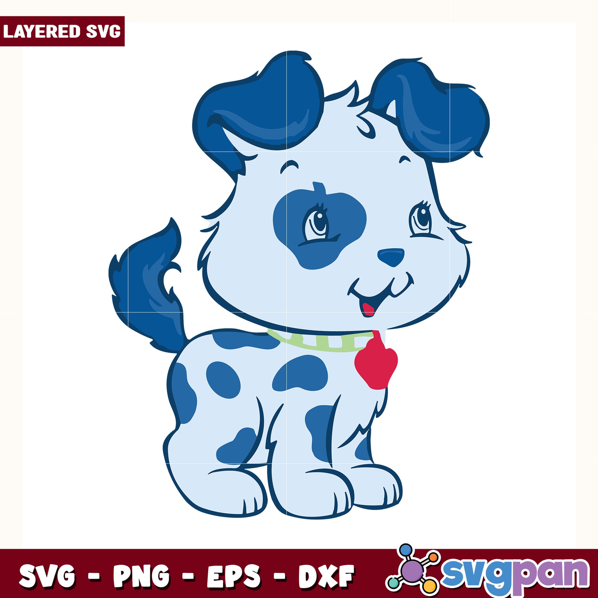 Strawberry shortcake blue dog svg, strawberry shortcake svg, sweety girl svg