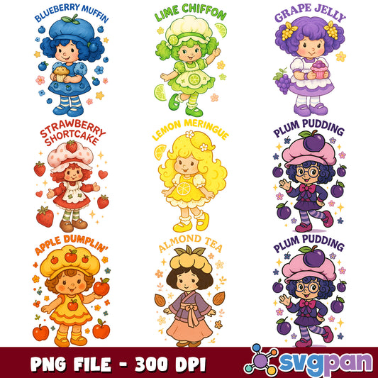 Strawberry shortcake friend png bundle