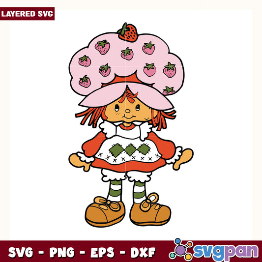 Strawberry shortcake old design  svg, strawberry shortcake svg, sweety girl svg