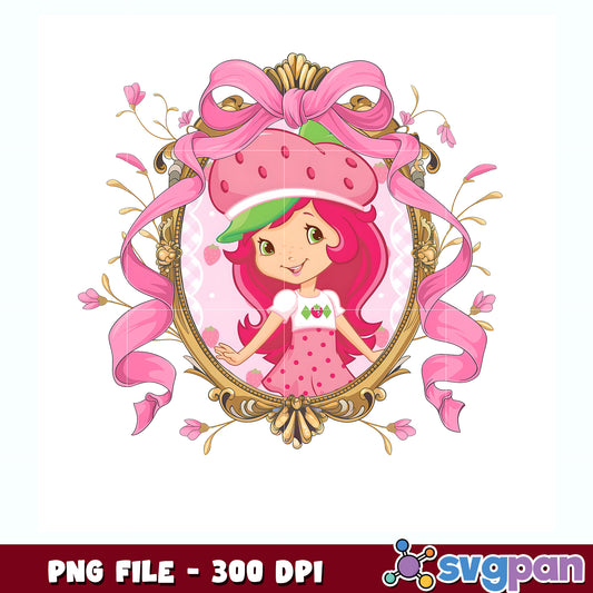 Strawberry shortcake picture frame png, strawberry shortcake png