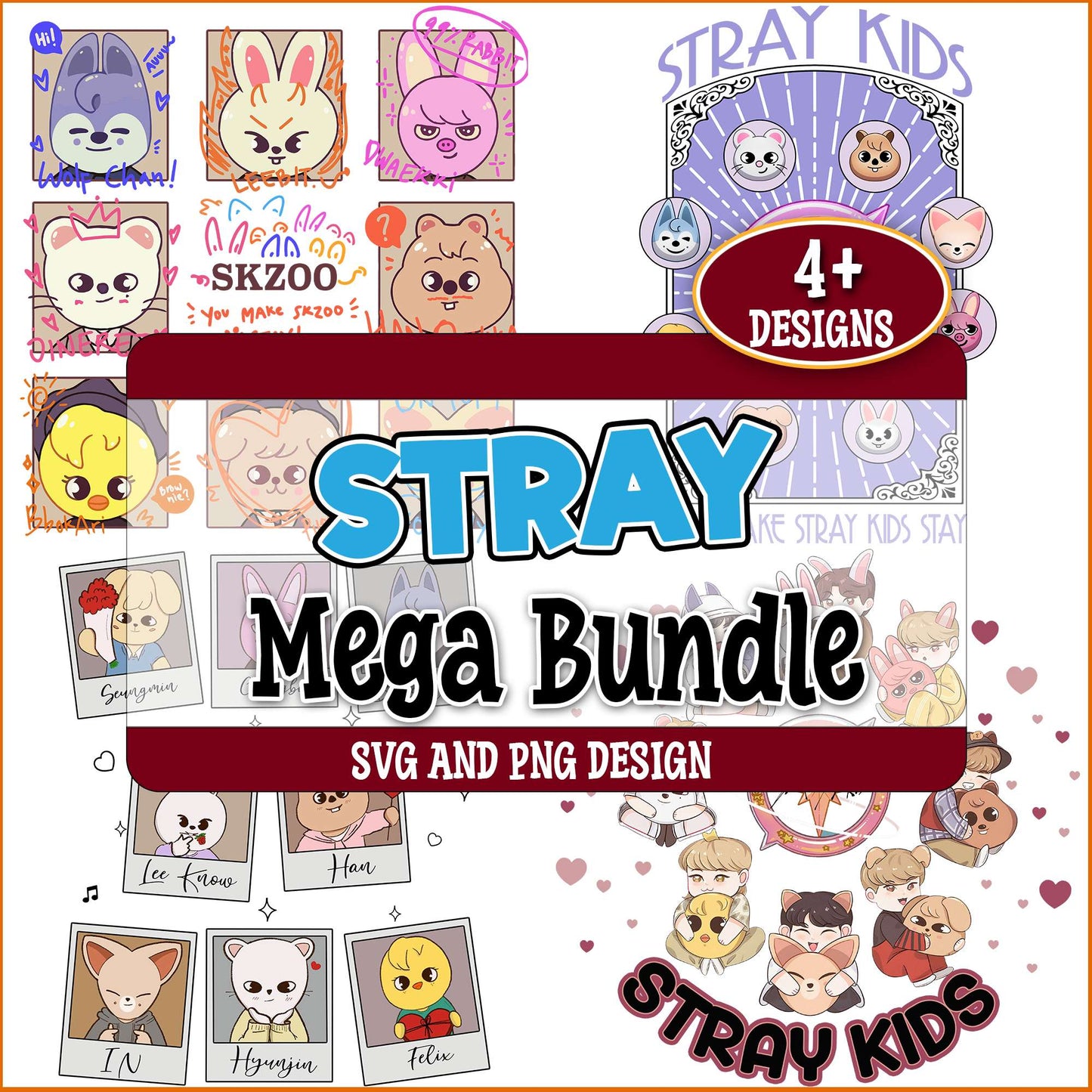 Stray kids cards svg bundle
