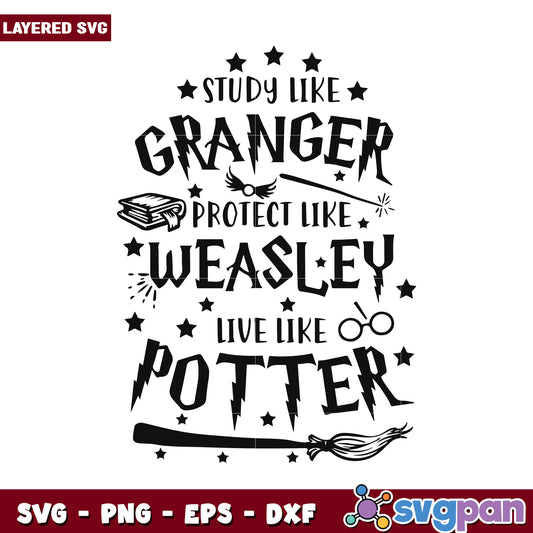 Study like Granger, protect like Weasley and live like Potter