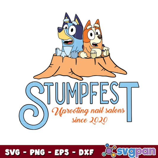 Stumpfest bluey cartoon dog family svg, bluey and bingo​ svg