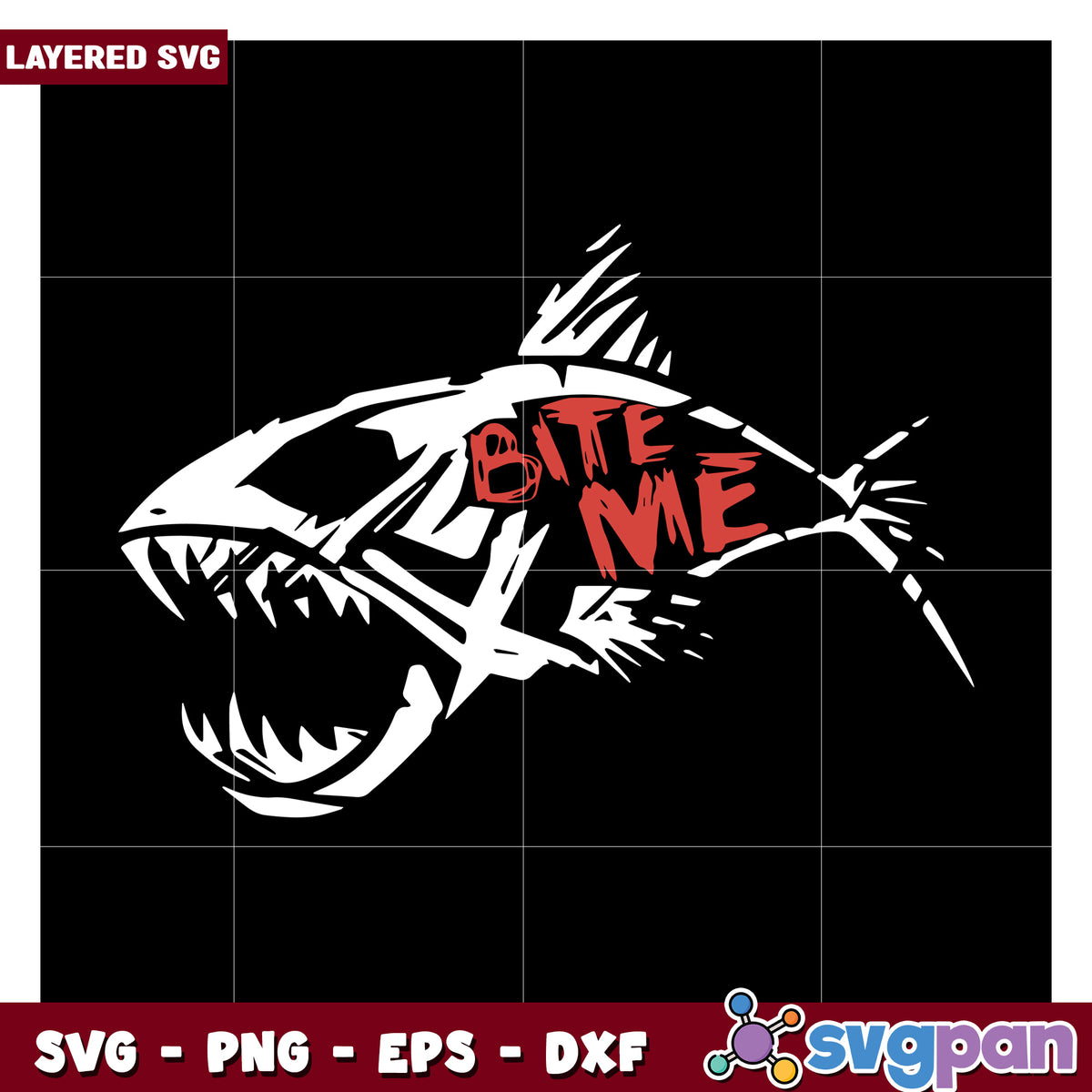 Stylish Bite Me Shark SVG Design, Perfect for Creative Projects – svgpan