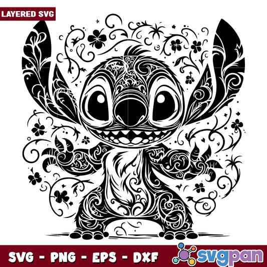 Stylish Floral Stitch SVG Design for Creative Projects