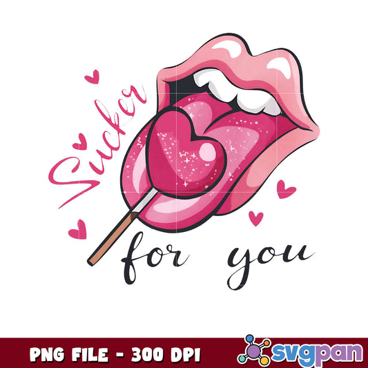 Sucker for You PNG Design, Sweet Heart Lollipop Image