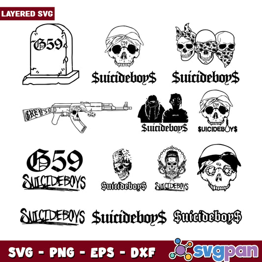 Suicideboys G59 Bundle SVG Graphic Design Set