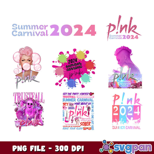 Summer Carnival 2024 Pink Bundle PNG Designs