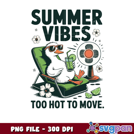 Summer Vibes Duck PNG 300 DPI