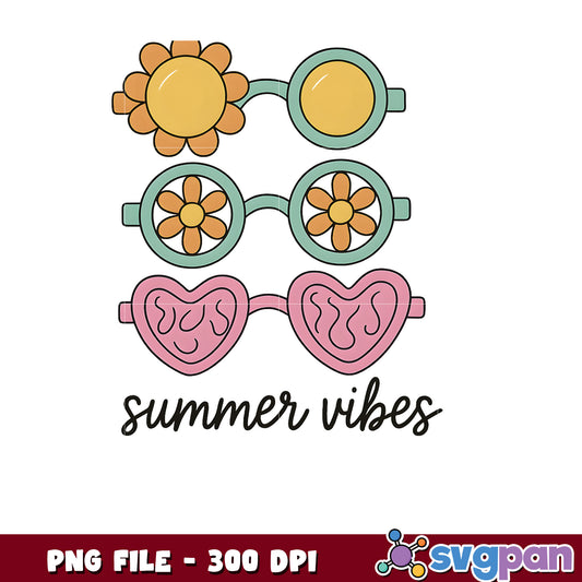 Summer Vibes Sunglasses PNG 300 DPI
