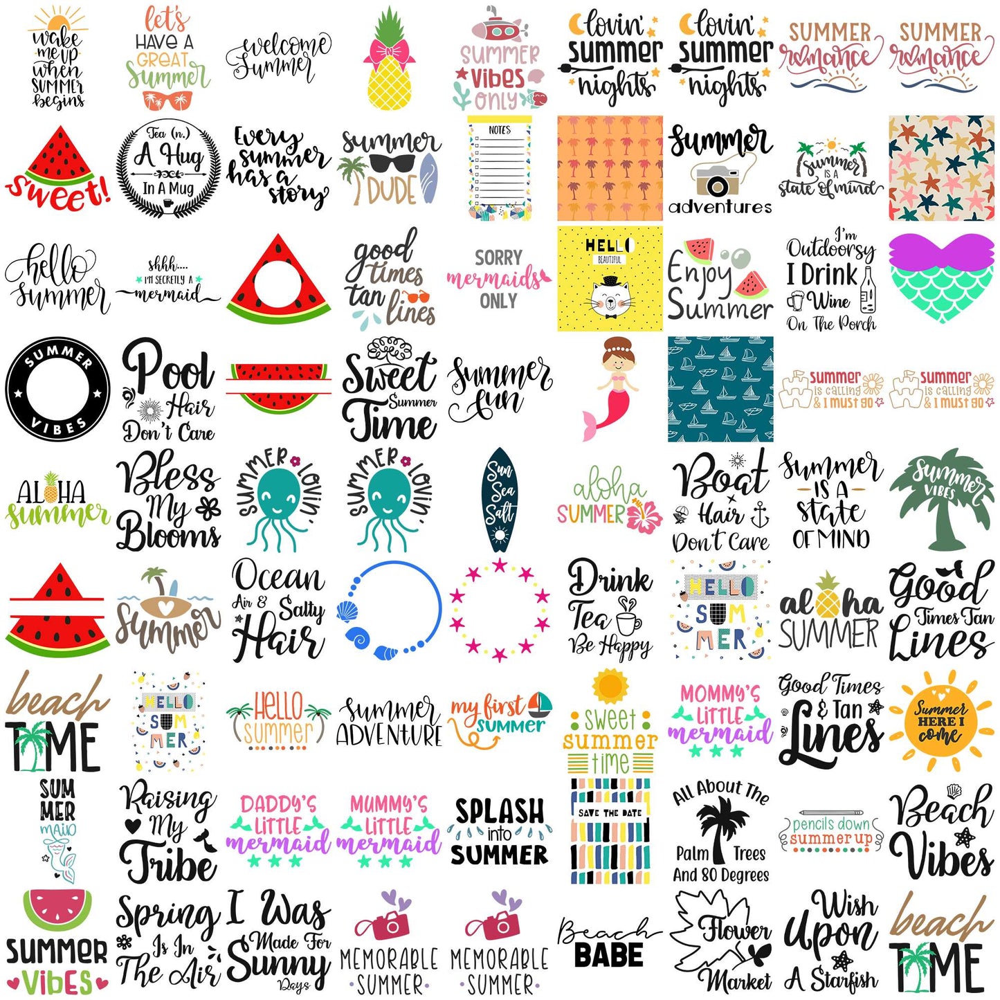 Summer quotes svg bundle, summer dresses svg, first day of summer svg