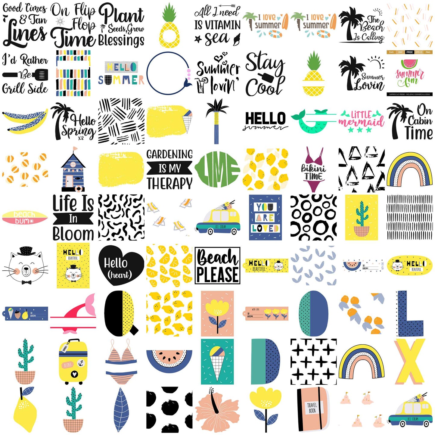 Summer quotes svg bundle, summer dresses svg, first day of summer svg