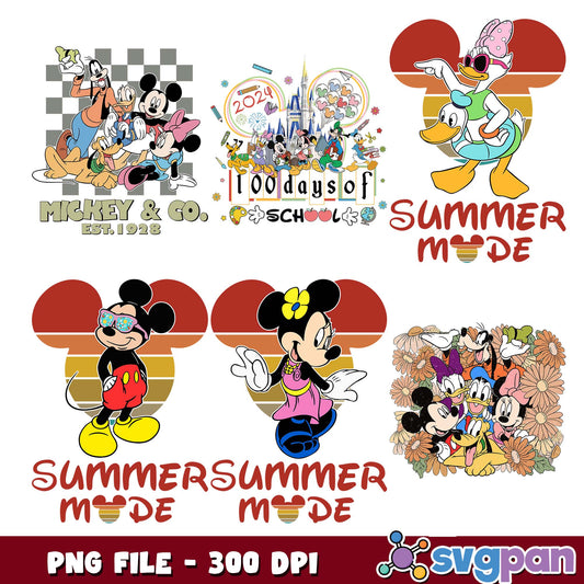 Summer vibes mickey mouse png bundle