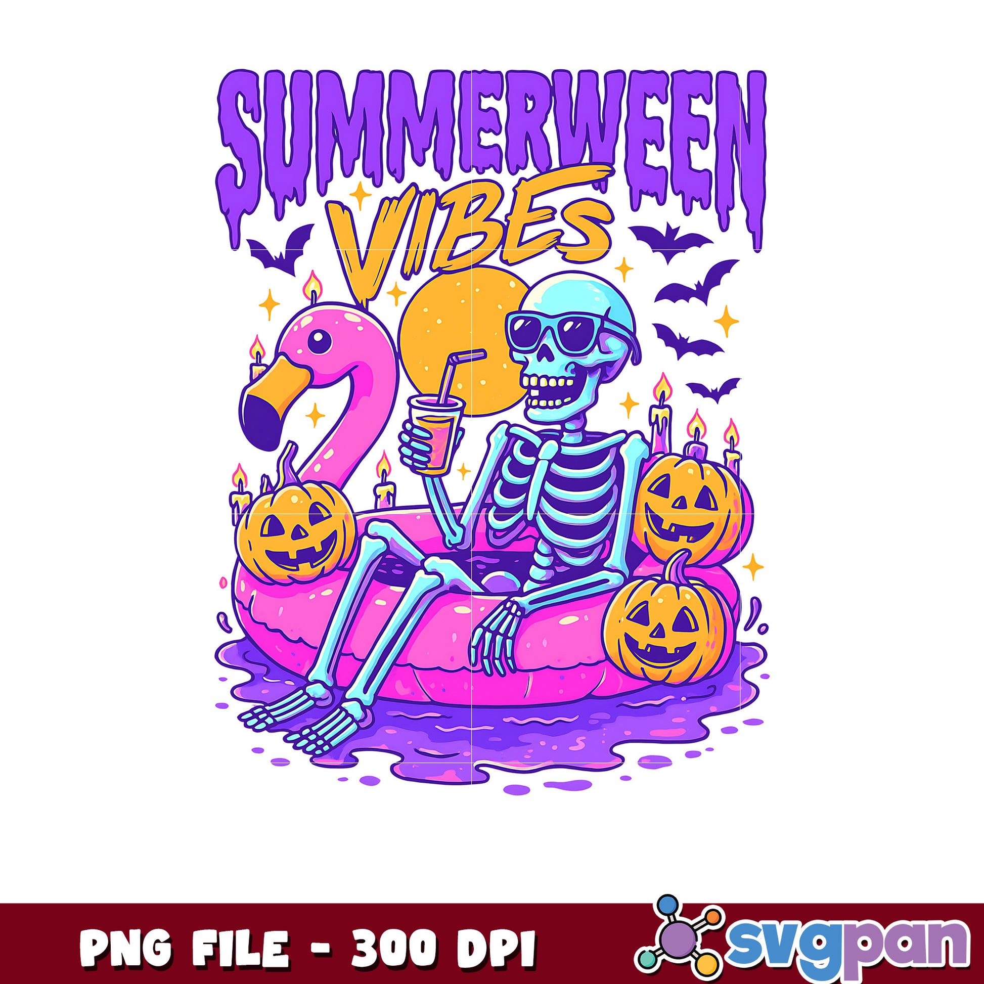 Summerween vibes png, happy halloween png, halloween goose png