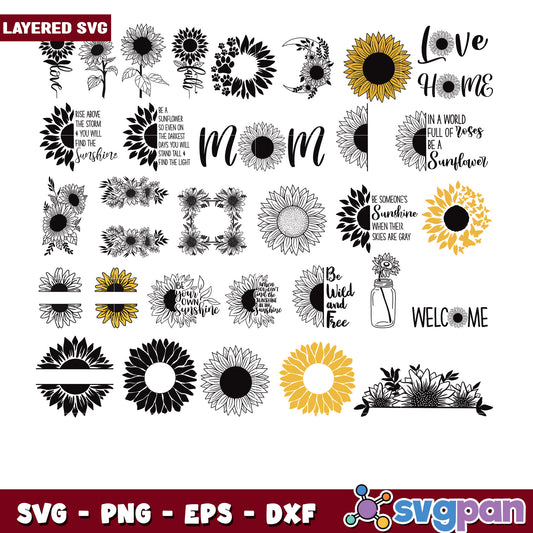 Sunflower SVG Bundle for Creative Projects and Crafts