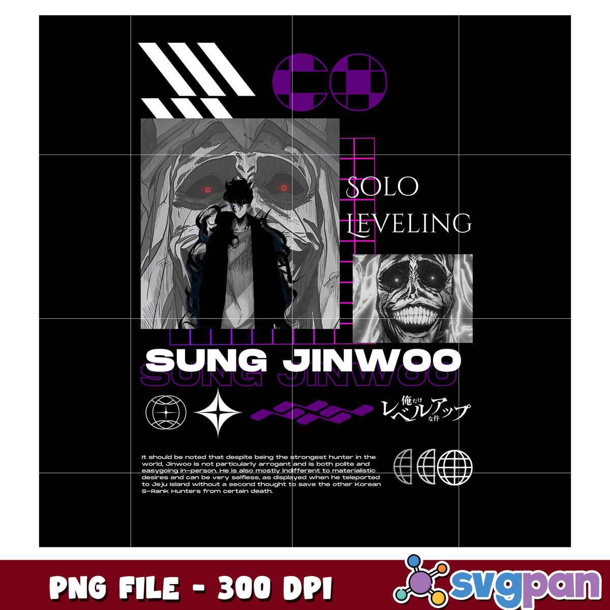 Sung jin woo and evil statue design png, webtoon anime​​ png, anime 2025 png
