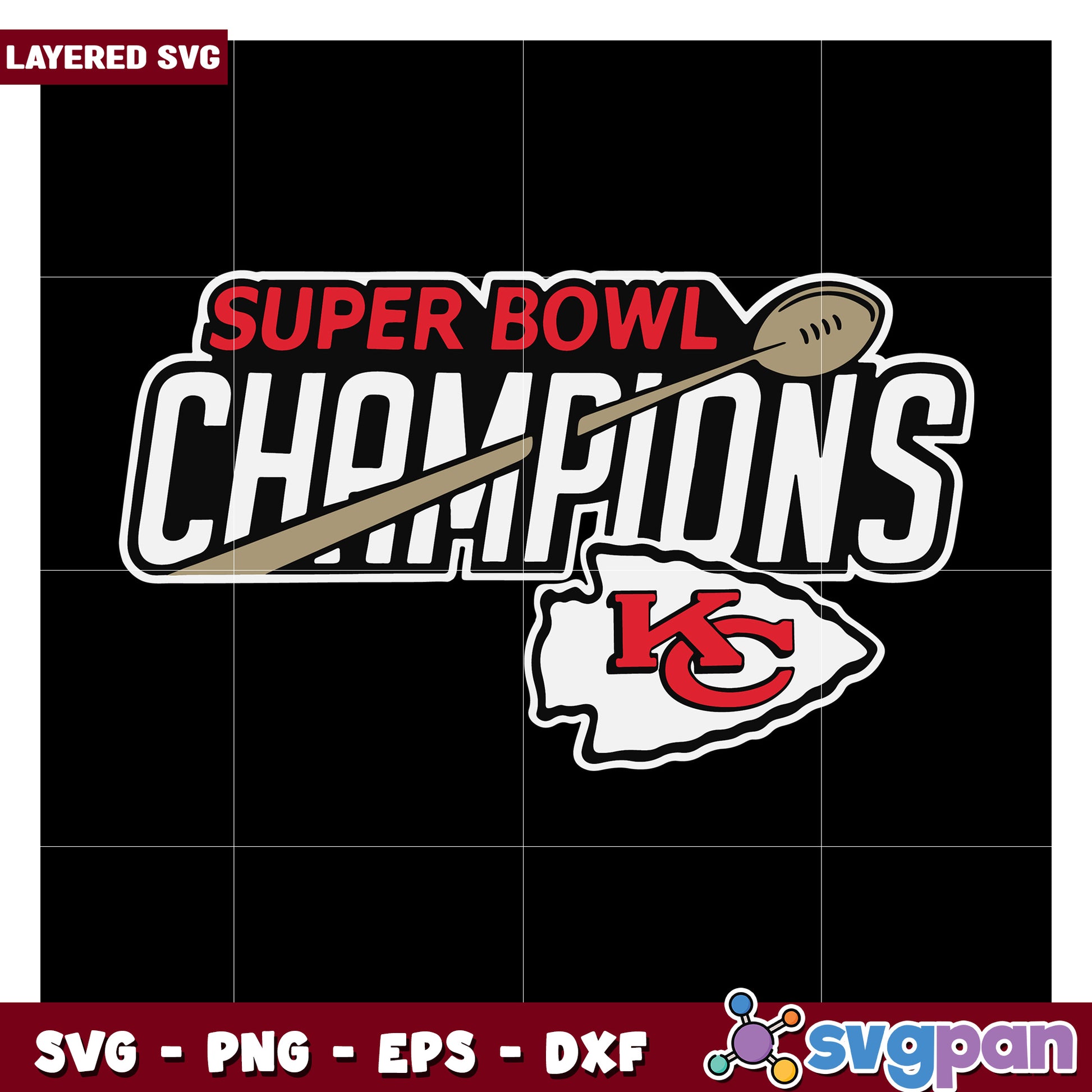 Super Bowl Champions Kansas City design for fans and crafters