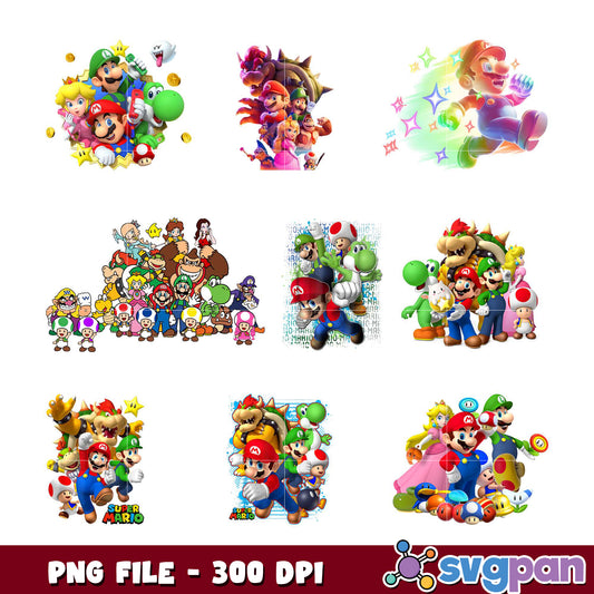 Super Mario Bundle PNG Files for Creative Projects