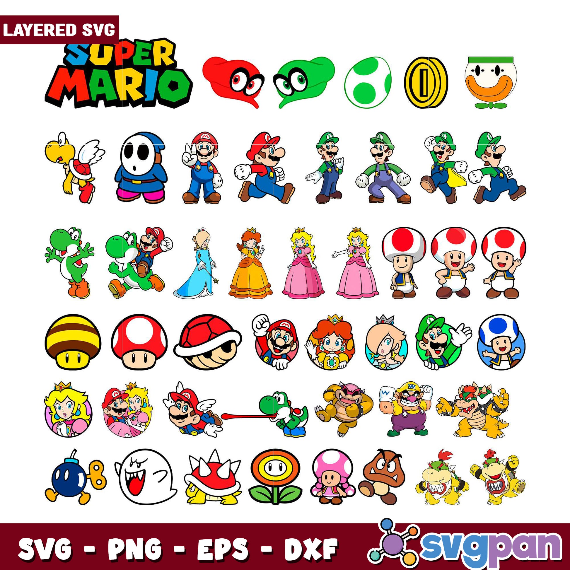 Super Mario Bundle SVG Graphics for Crafting Fun