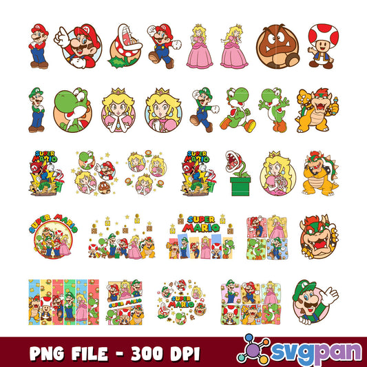 Super Mario PNG Bundle 300 DPI