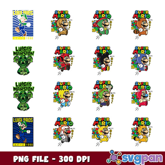 Super Mario & Luigi Bros PNG Bundle