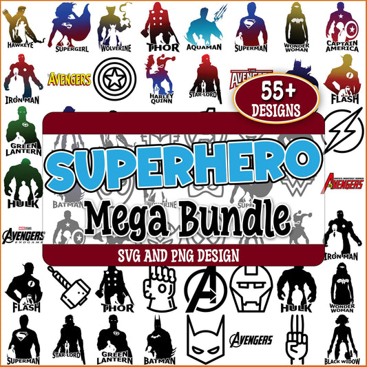 Superheroes art svg bundle