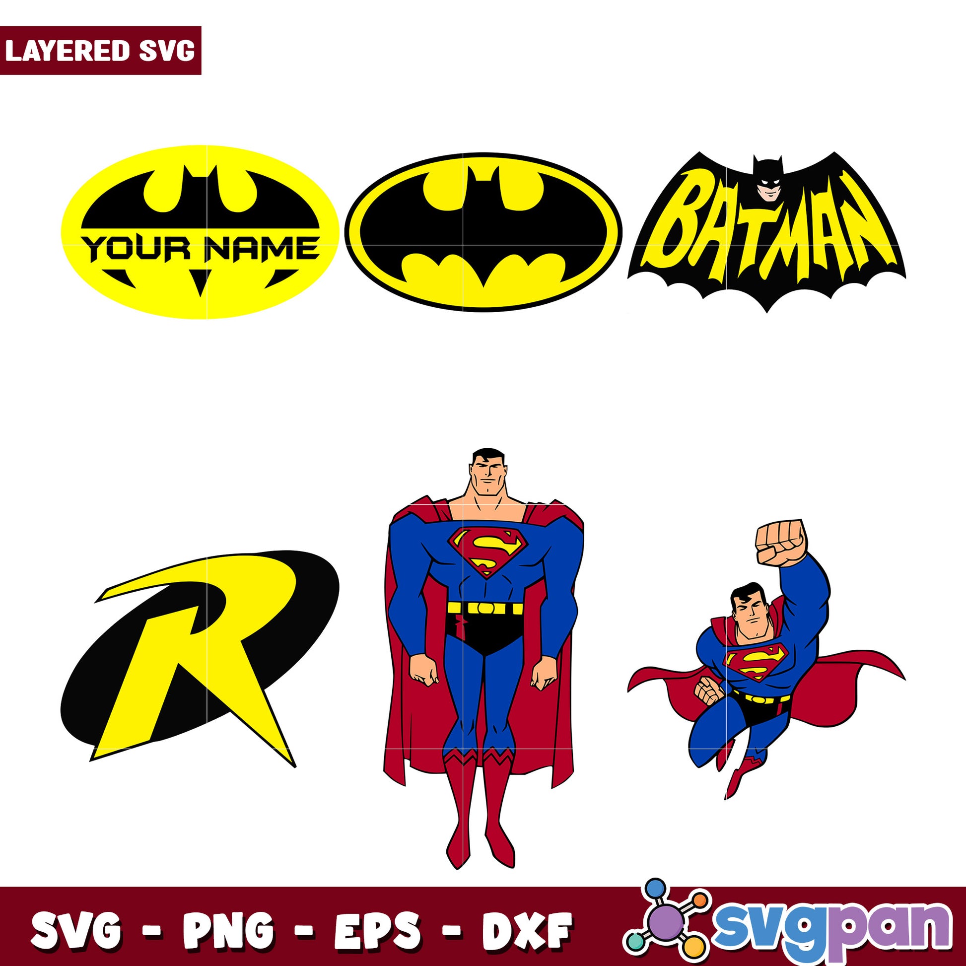 Superman Batman Robin SVG Bundle