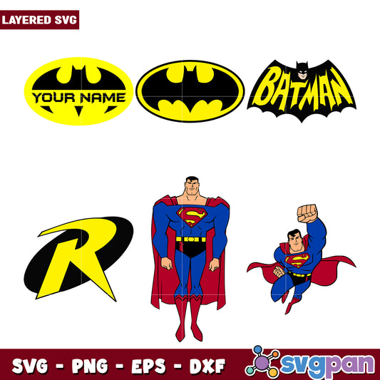 Superman Batman Robin SVG Bundle