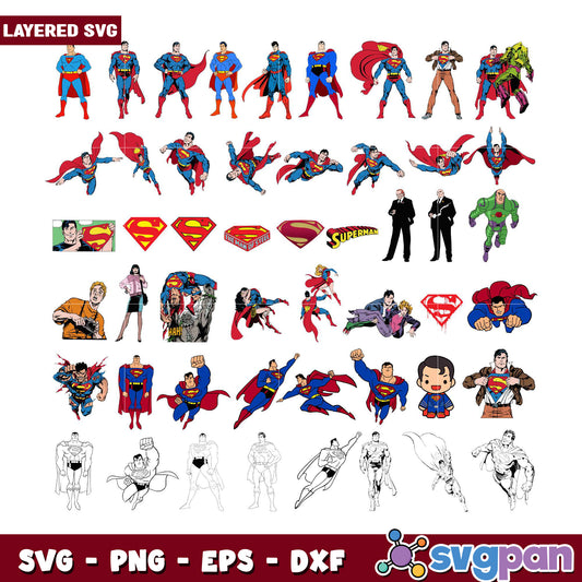 Superman Bundle SVG Characters for Creative Projects