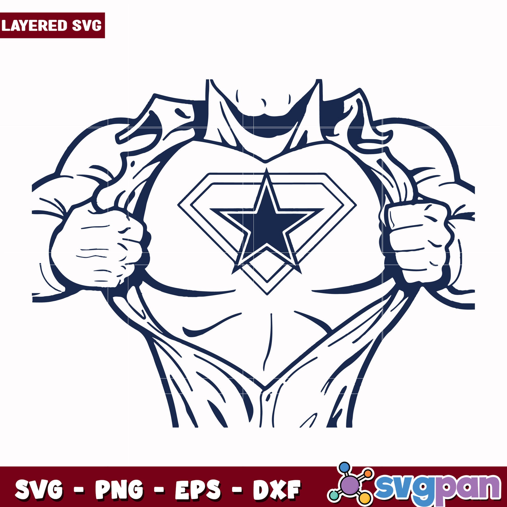 Superman Cowboys svg, nfl divisons​ svg, nfl combine​ svg