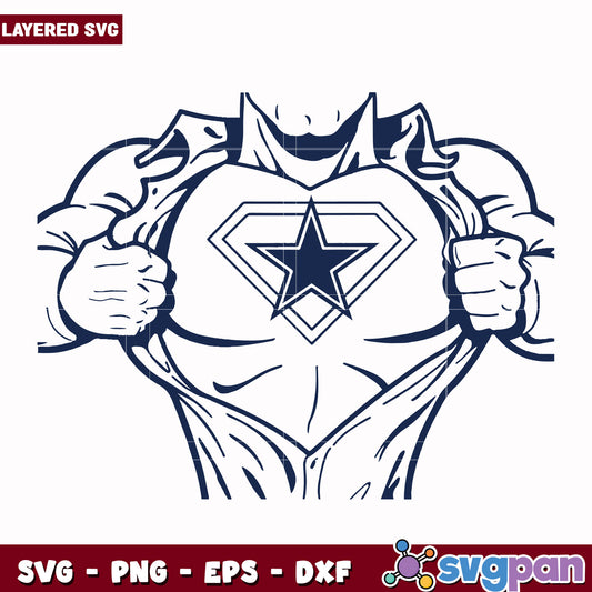 Superman Cowboys svg, nfl divisons​ svg, nfl combine​ svg