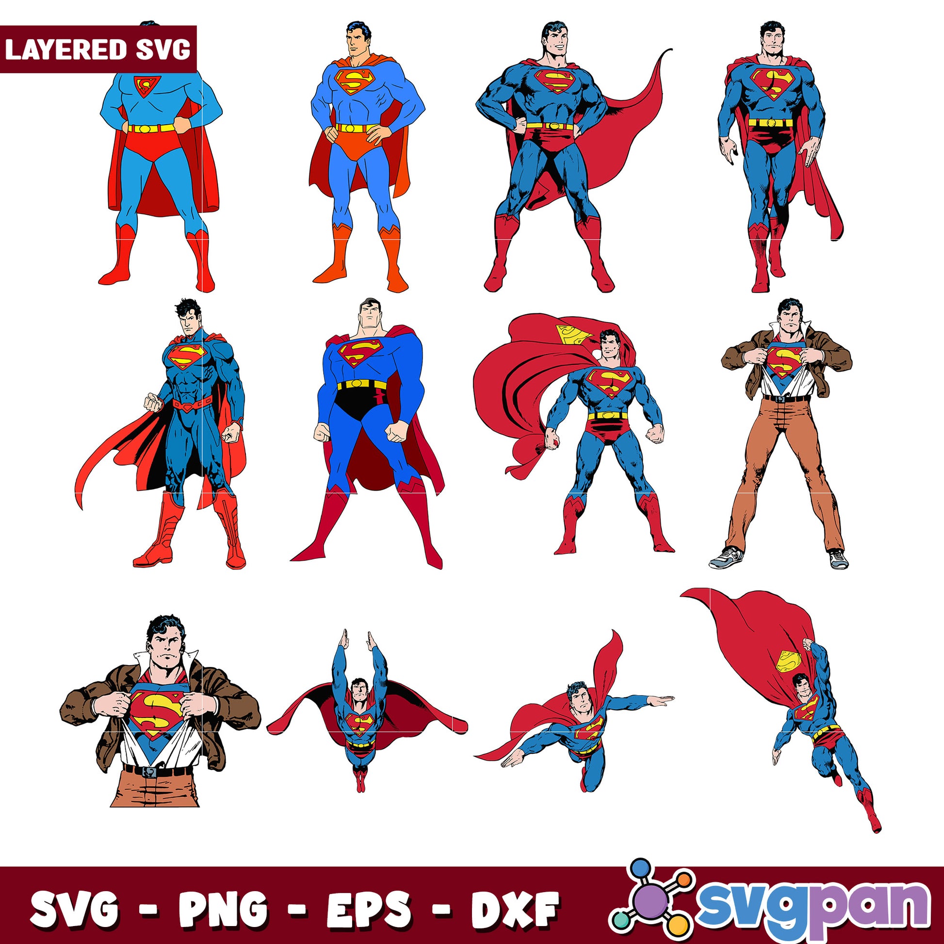 Superman Layered SVG Bundle for Creative Projects