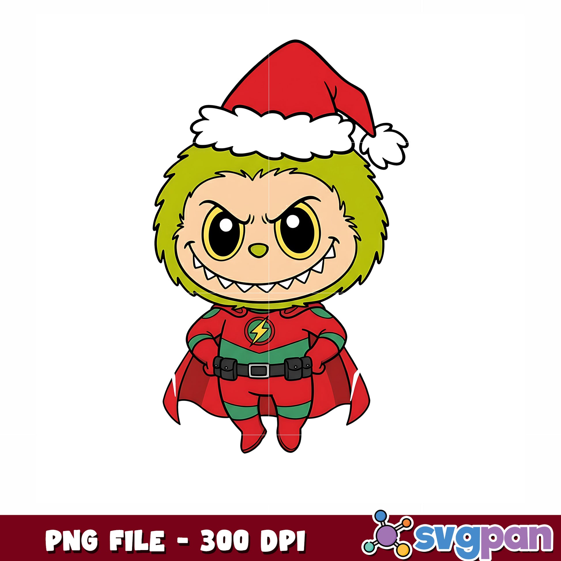 Superman grinch bubu png, christmas labubu png, cute labubu png