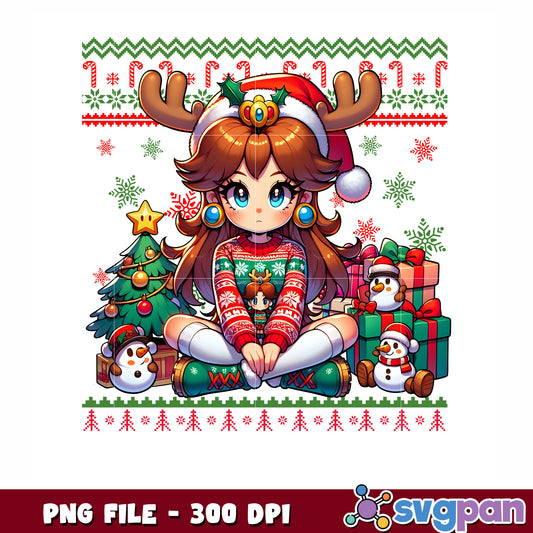Super mario's princess png, christmas cartoons png, super mario png