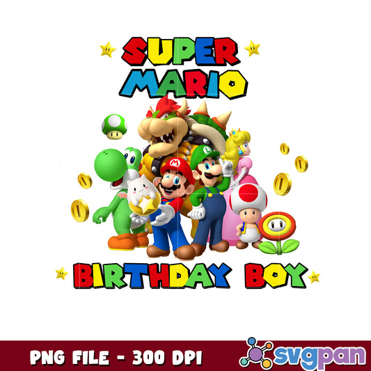 Super mario birthday boy png, mario games png, mario characters png