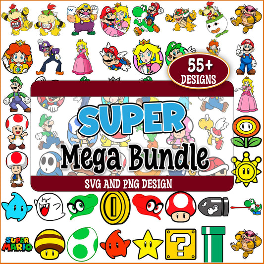 Super mario bros stuff svg bundle