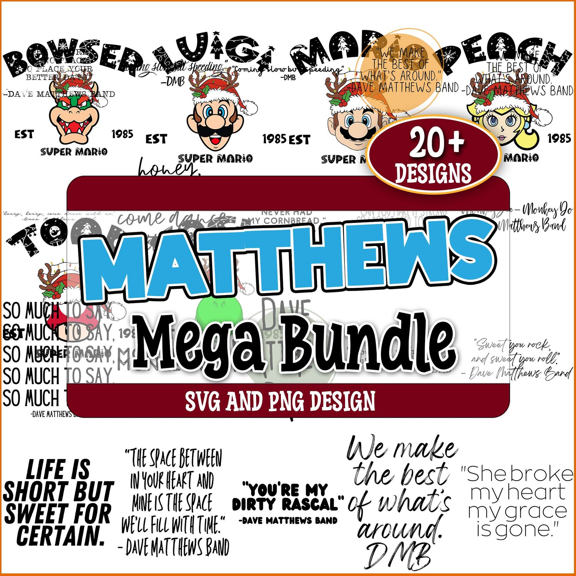 Super mario characters svg bundle