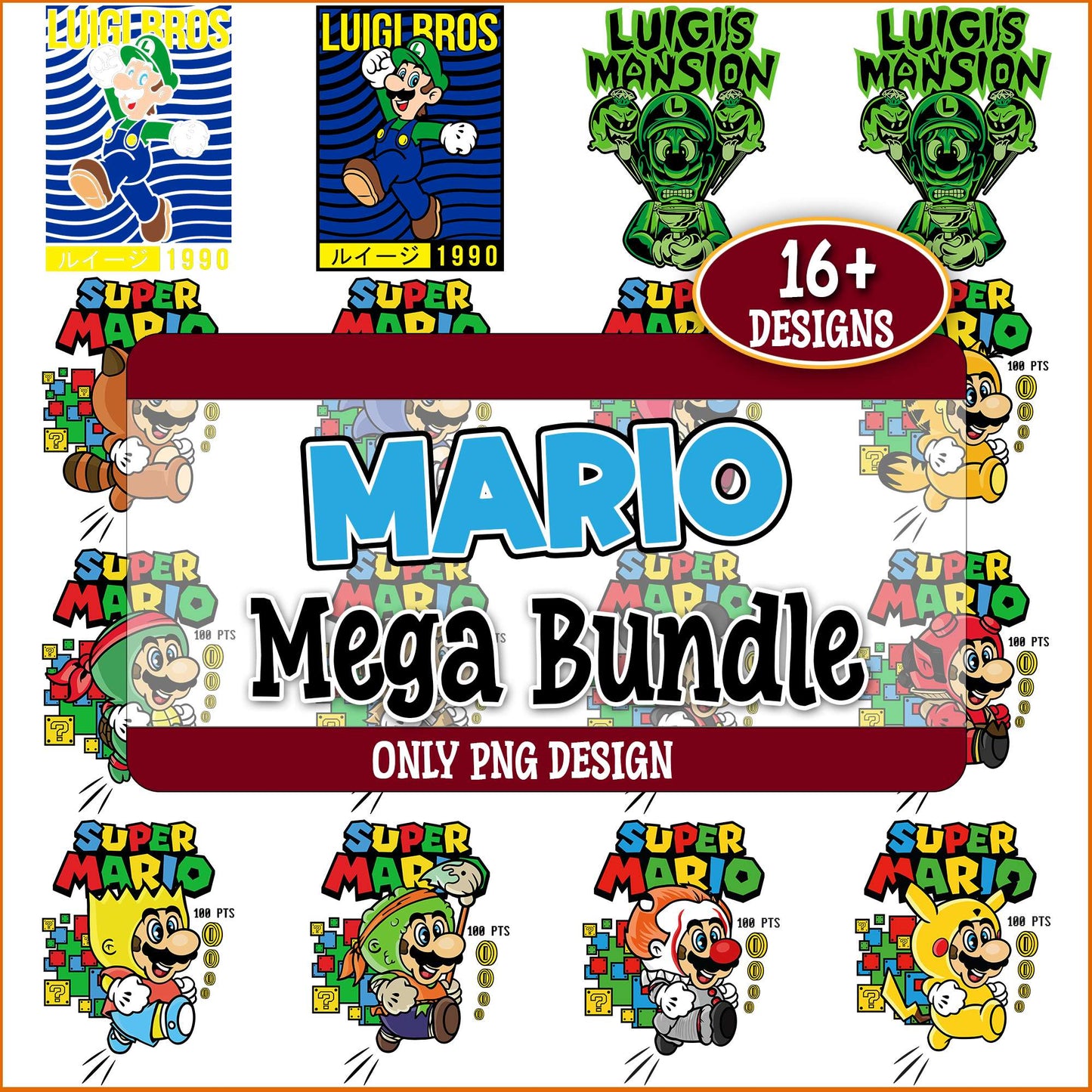 Super mario costume png bundle