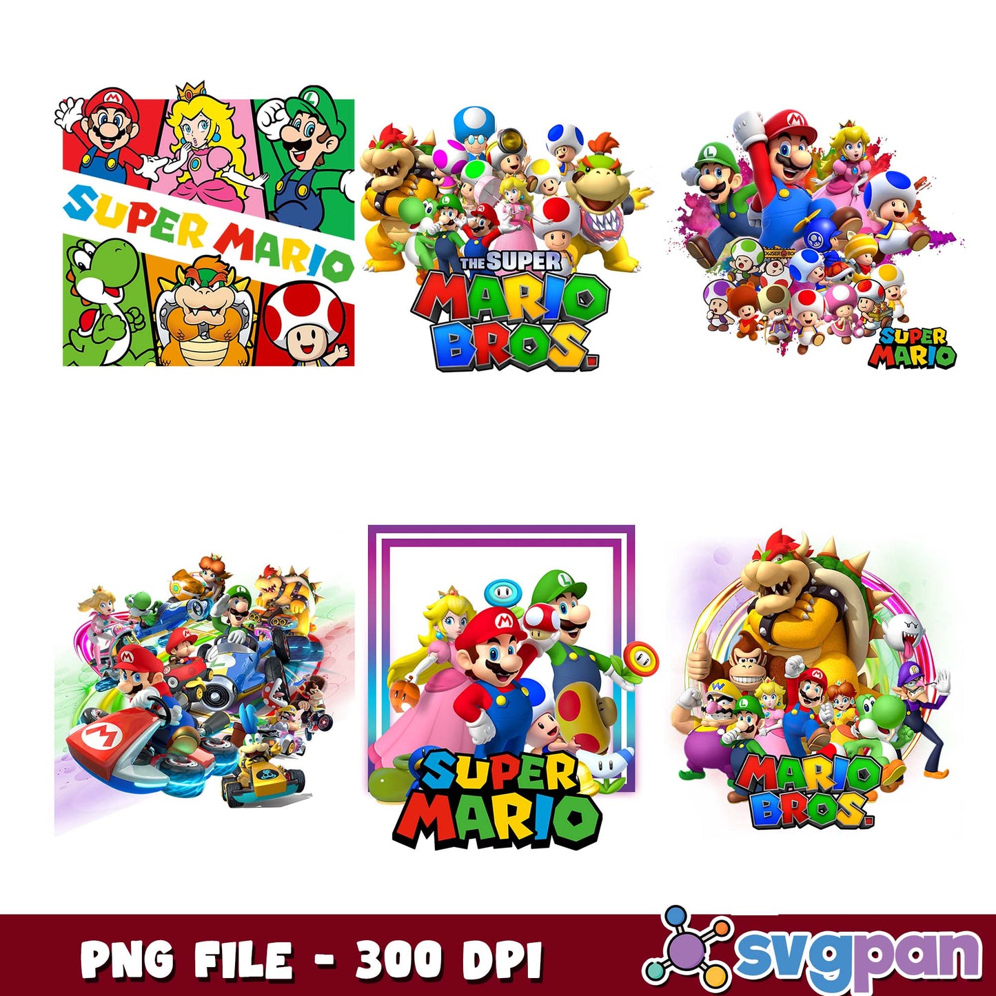 Super mario friend design png bundle