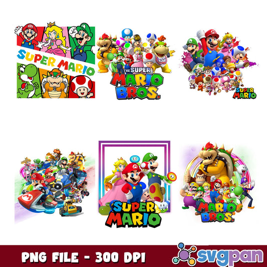 Super mario friend design png bundle